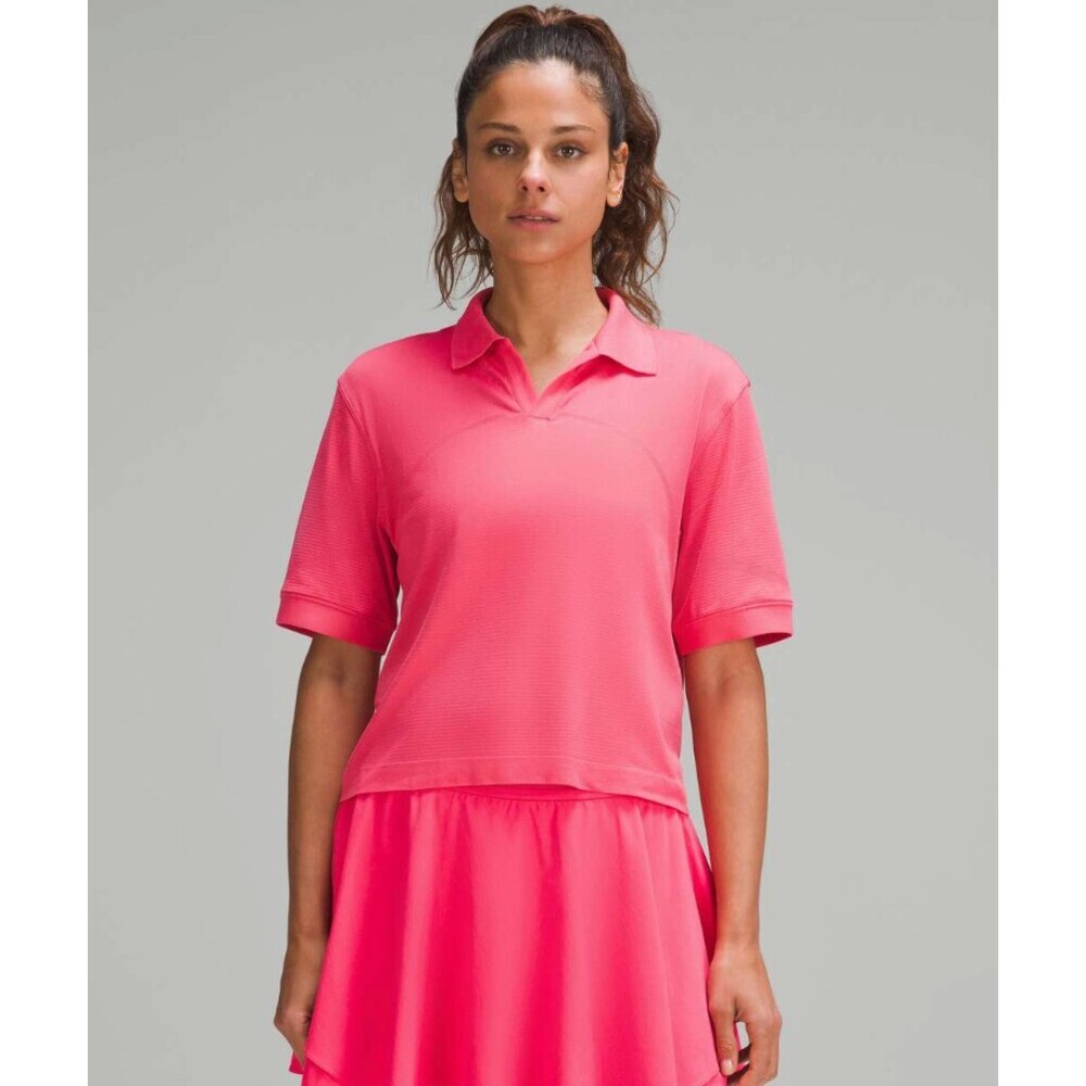 Lululemon Swiftly Tech Relaxed-Fit Polo Shirt Lip Gloss Size 4